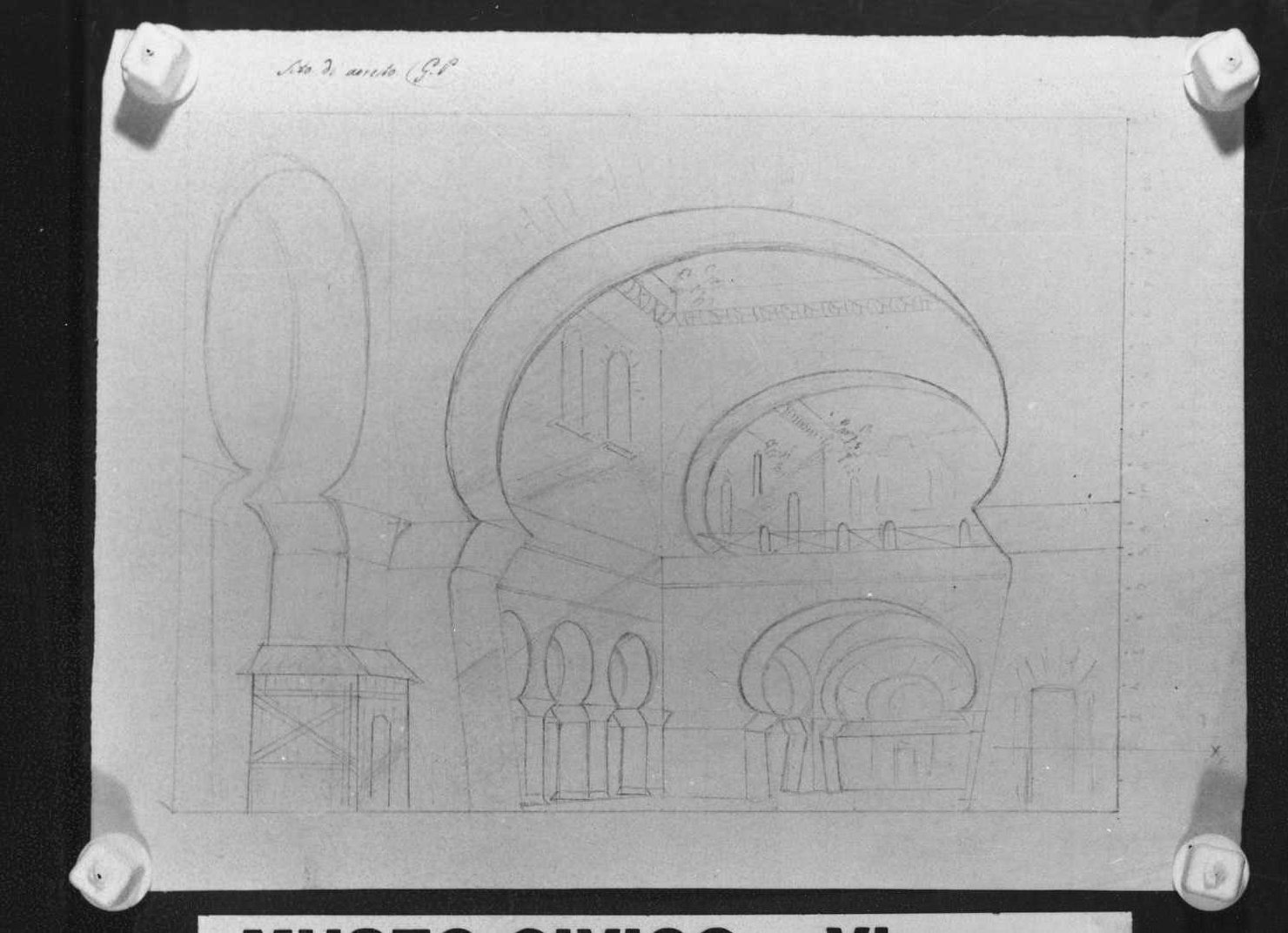 scenografia teatrale (disegno) di Picutti Giovanni (sec. XIX)