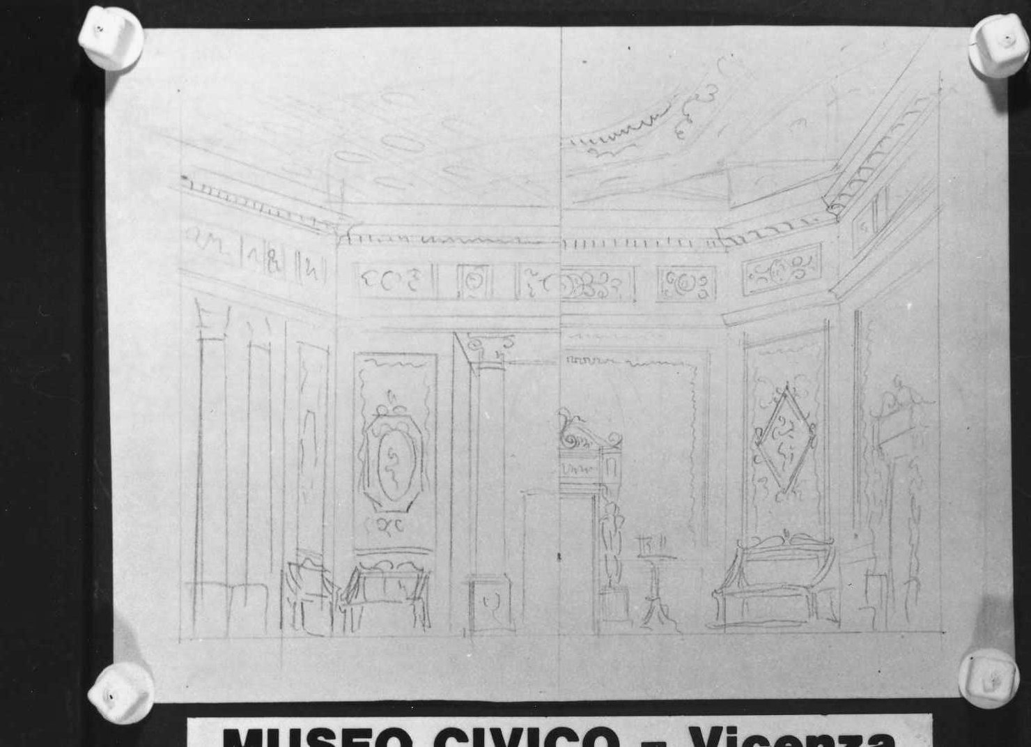 interno (disegno) di Picutti Bartolomeo (sec. XIX)