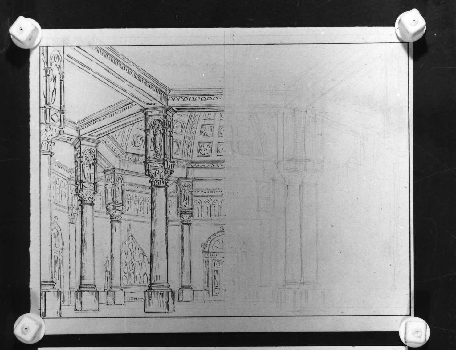 interno (disegno) di Picutti Bartolomeo (sec. XIX)