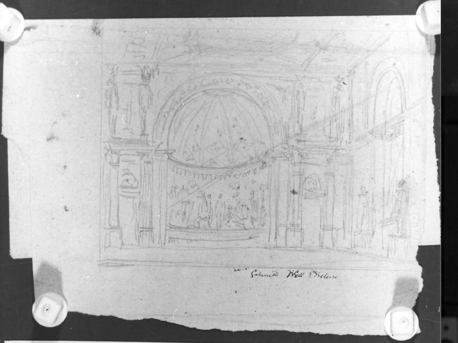 scenografia teatrale (disegno) di Picutti Bartolomeo (sec. XIX)