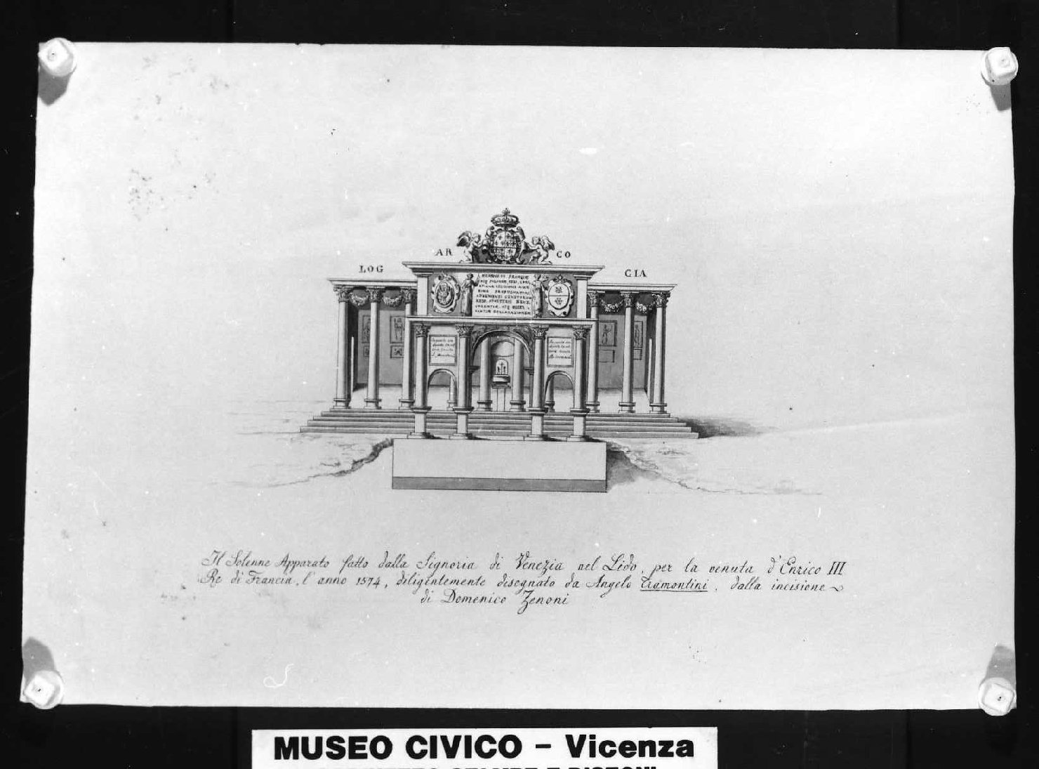 apparato monumentale (disegno) di Tramontini Angiolo (sec. XIX)