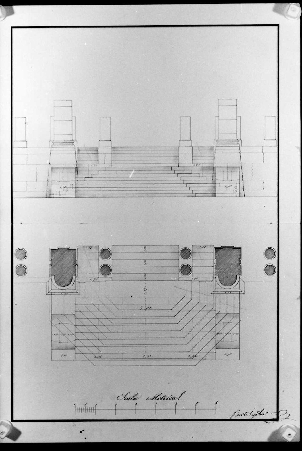 scalinata (disegno) di Berti Giovan Battista (secondo quarto sec. XIX)