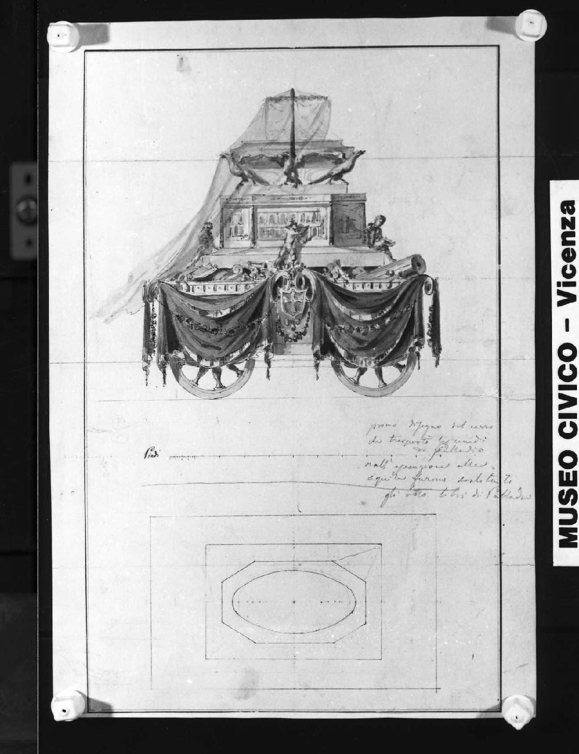 apparato processionale (disegno) di Bellio Giovanni (sec. XIX)