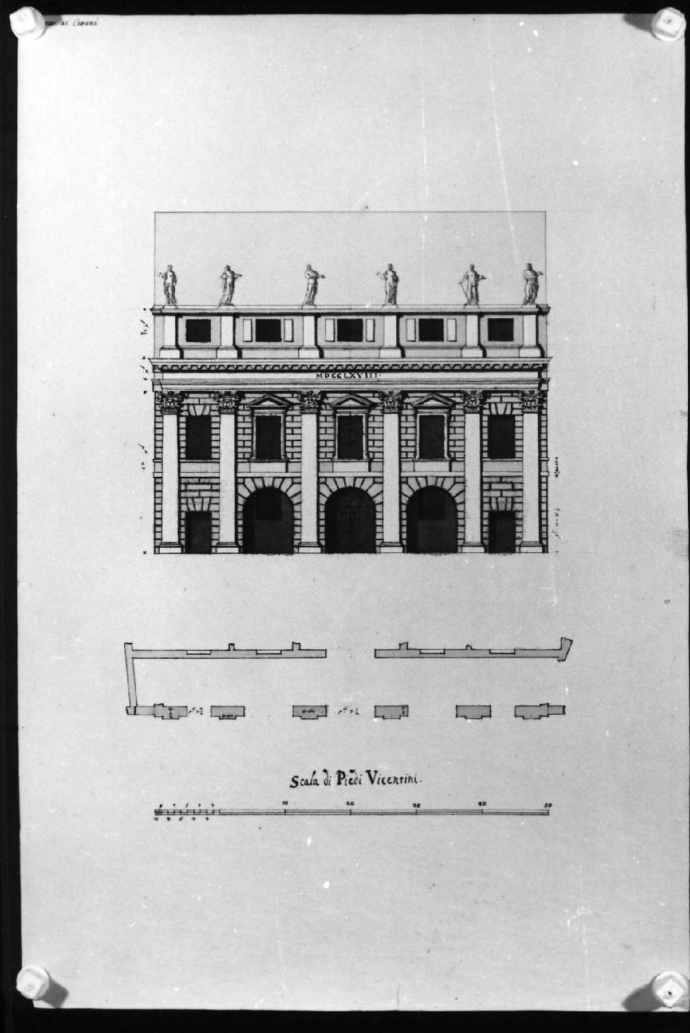 casa Piovene ai Carmini a Vicenza (disegno, serie) di Calderari Ottone Maria (sec. XVIII)
