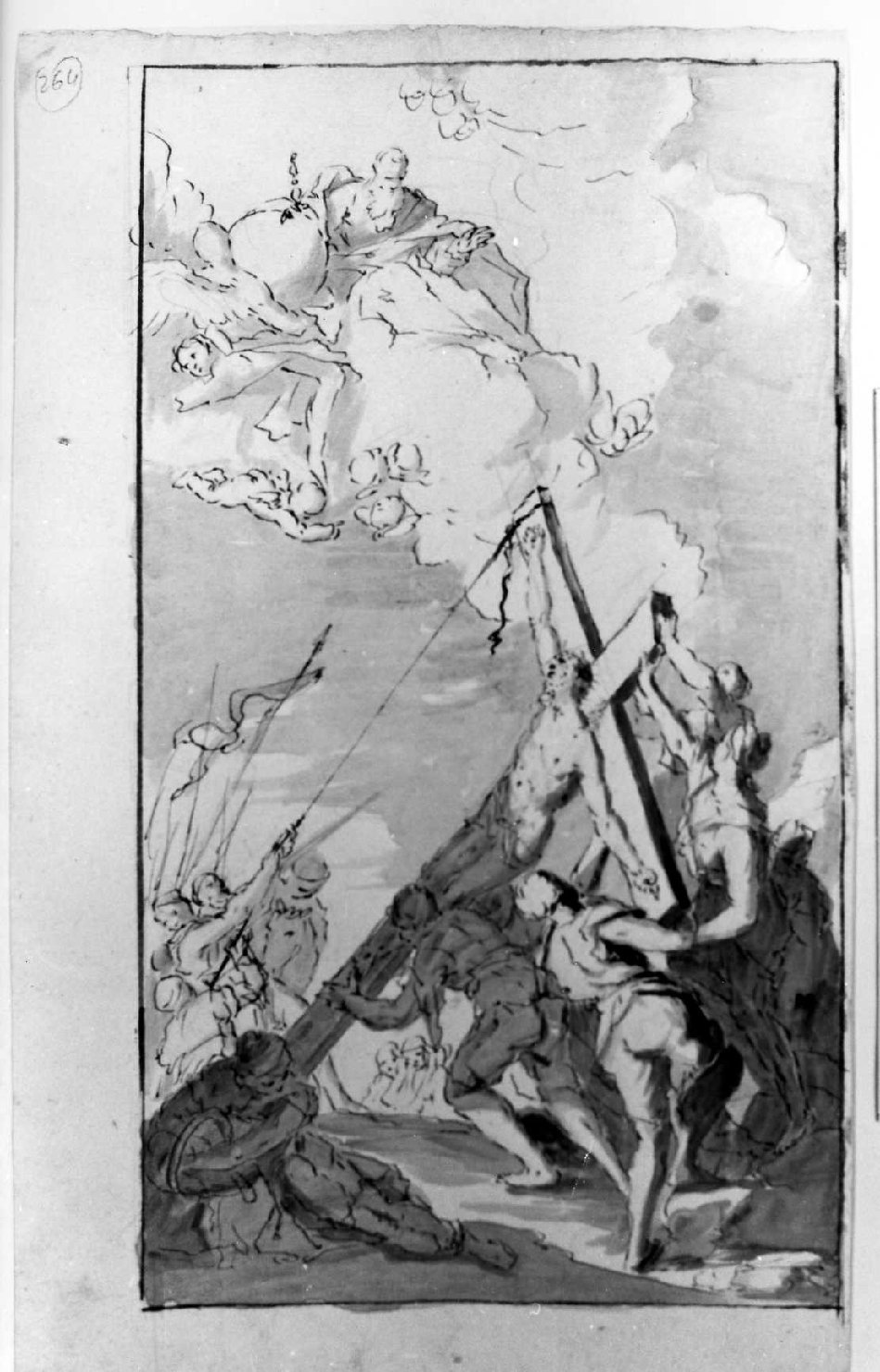 Crocifissione (disegno) di De Pieri Giovanni Antonio detto Zoppo Vicentino (sec. XVIII)
