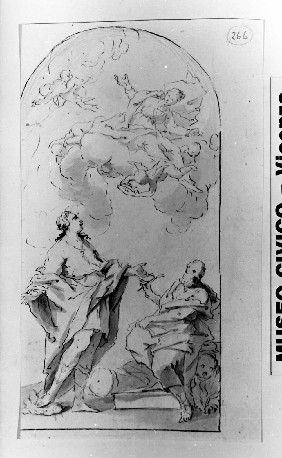 Madonna in gloria e Santi (disegno) di De Pieri Giovanni Antonio detto Zoppo Vicentino (sec. XVIII)