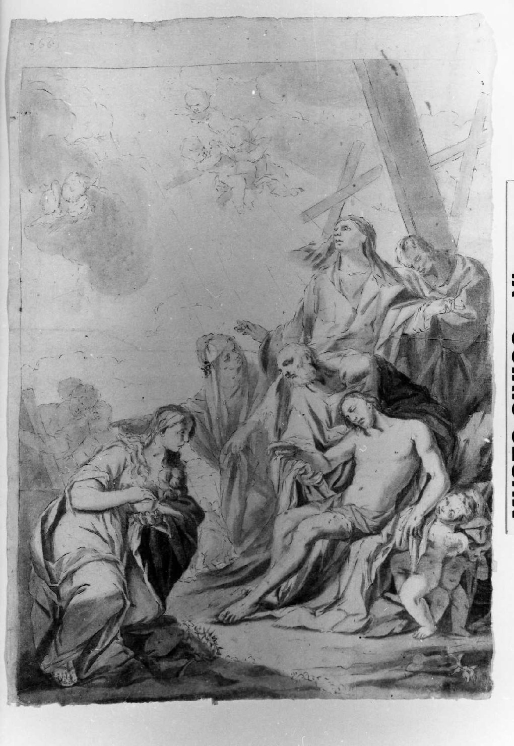 compianto sul Cristo morto (disegno) di De Pieri Giovanni Antonio detto Zoppo Vicentino (sec. XVIII)