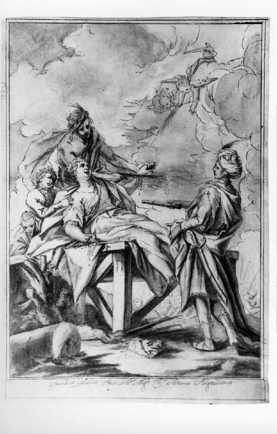 martirio di Sant'Eurosia (disegno) di De Pieri Giovanni Antonio detto Zoppo Vicentino (secondo quarto sec. XVIII)