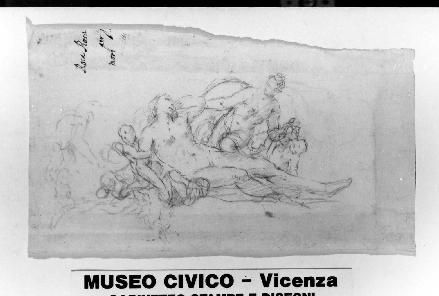 Cristo in pietà sorretto da angeli (disegno) di De Pieri Giovanni Antonio detto Zoppo Vicentino (sec. XVIII)
