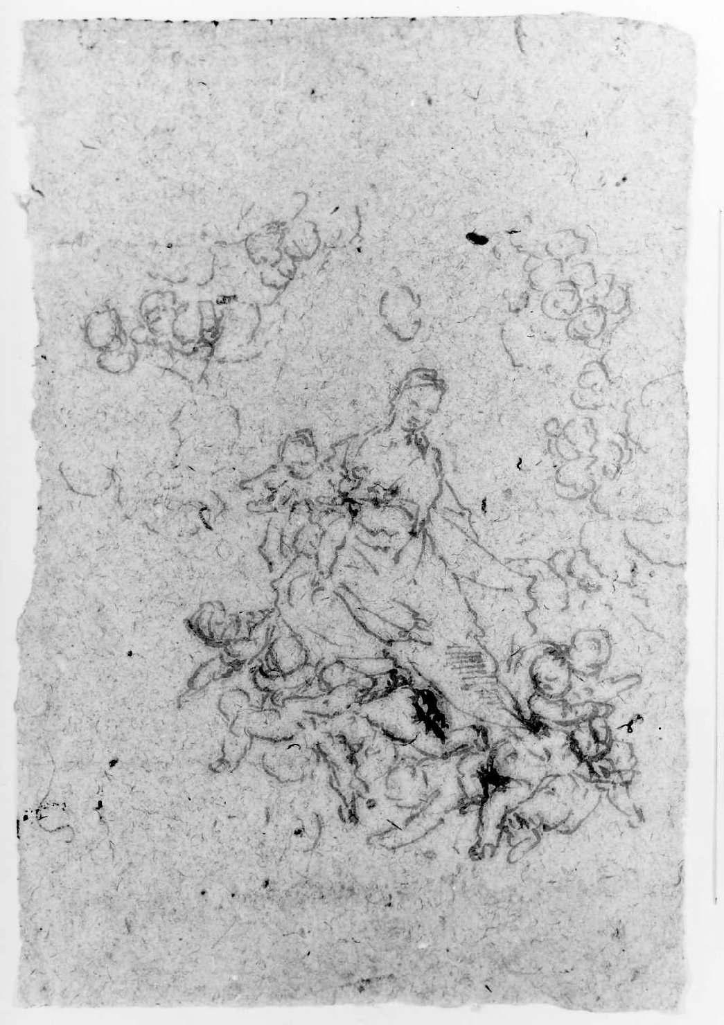 Madonna in gloria (disegno) di De Pieri Giovanni Antonio detto Zoppo Vicentino (sec. XVIII)