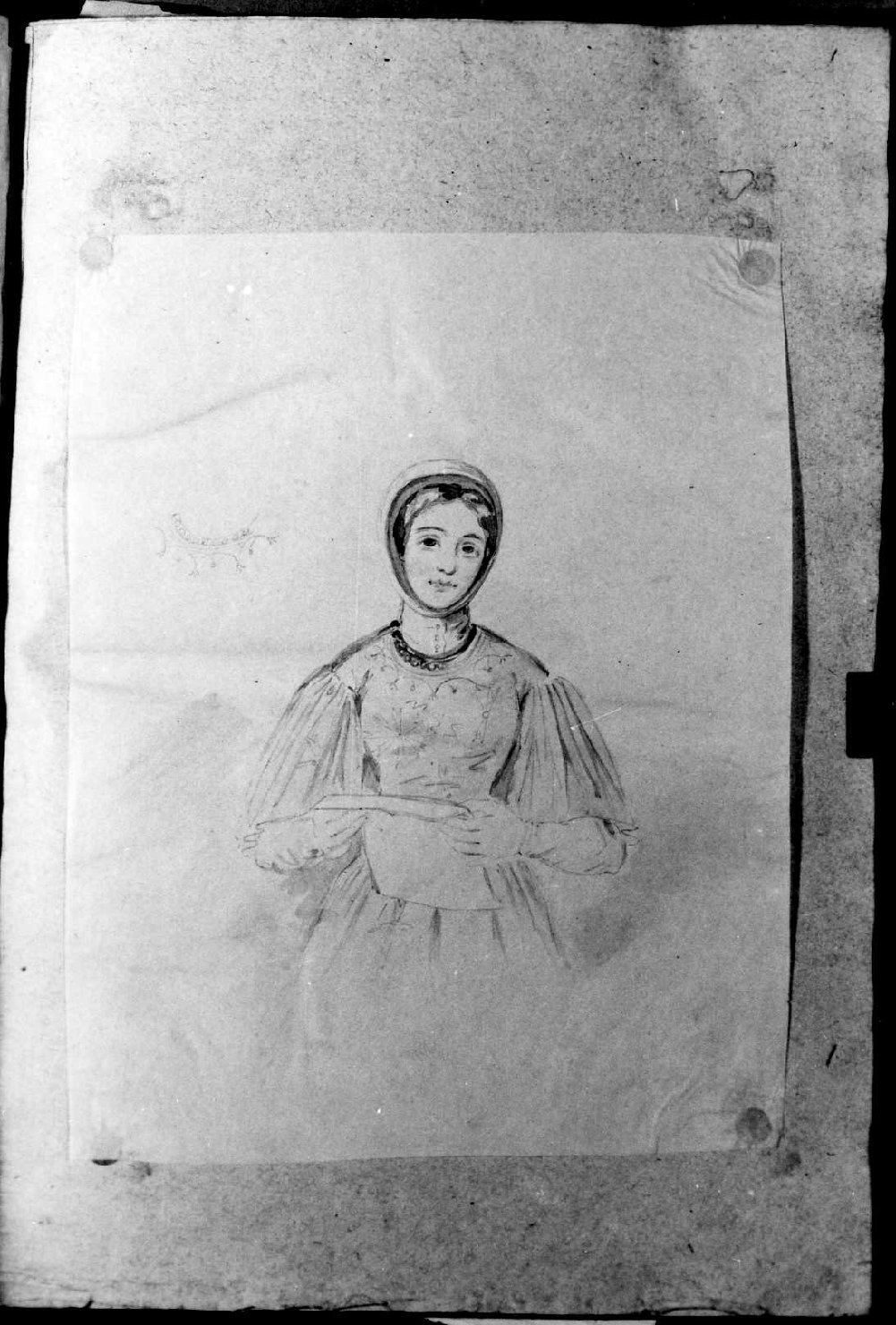 ritratto di donna (disegno, serie) di Perlotto Tito Catone (sec. XIX)