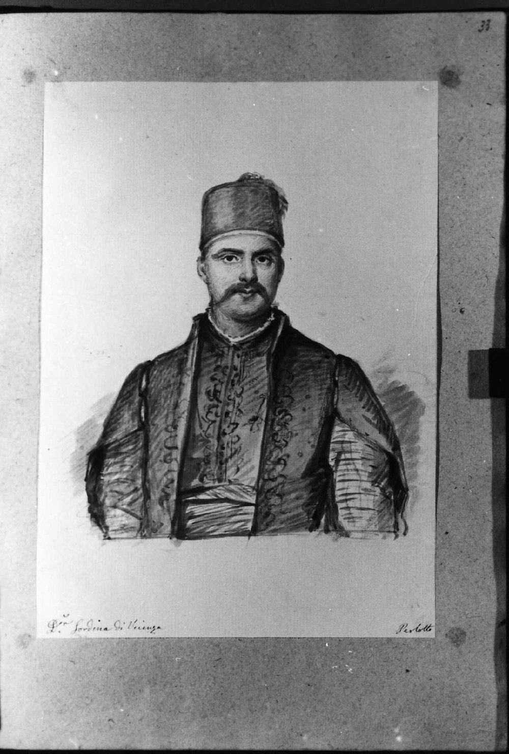 ritratto d'uomo (disegno, serie) di Perlotto Tito Catone (sec. XIX)