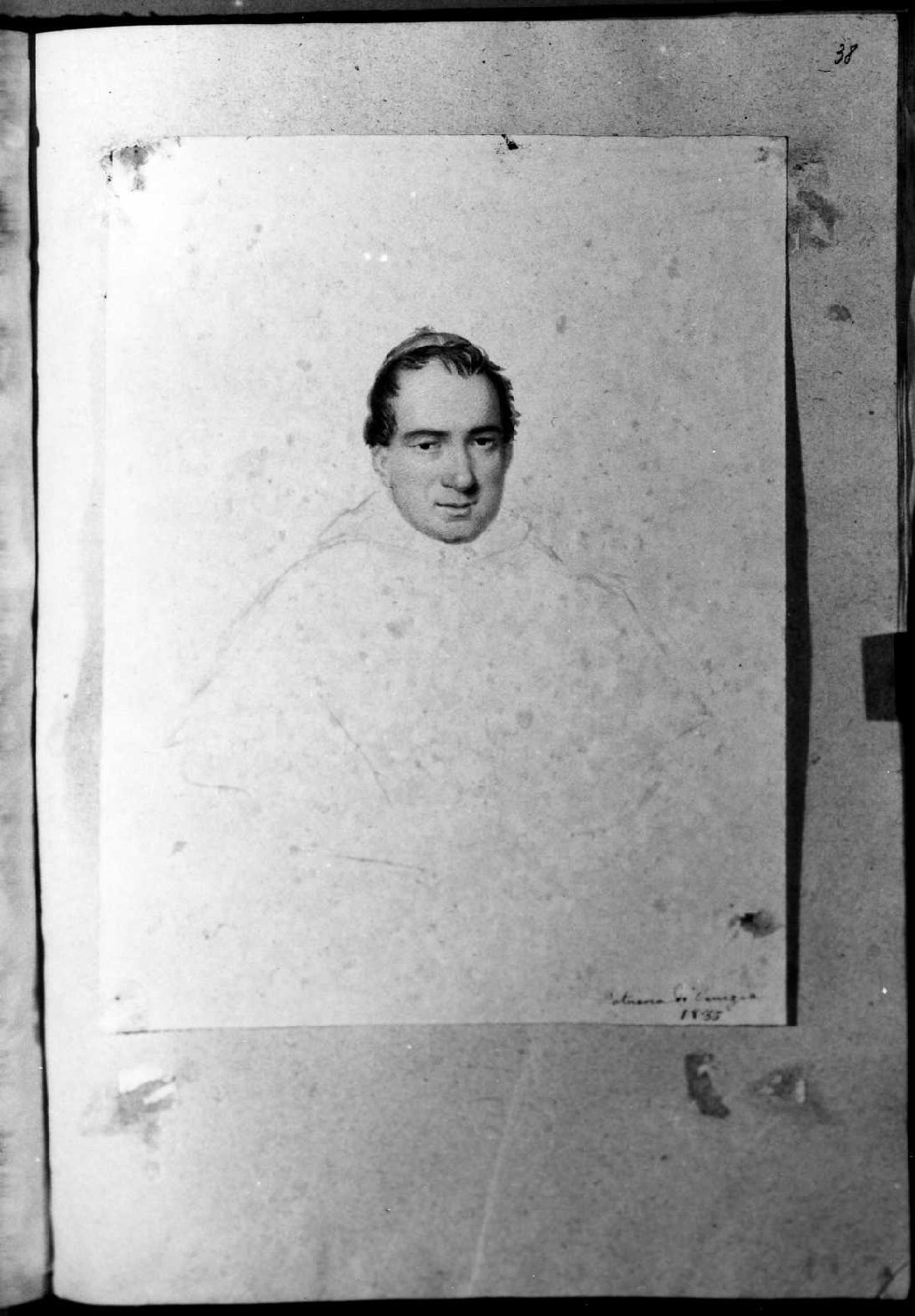 Patriarca di Venezia, ritratto di prelato (disegno, serie) di Perlotto Tito Catone (sec. XIX)