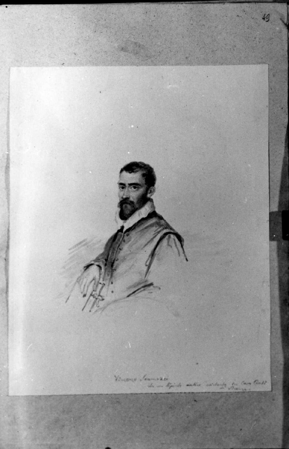 Ritratto di Vincenzo Scamozzi, ritratto d'uomo (disegno, serie) di Perlotto Tito Catone (sec. XIX)