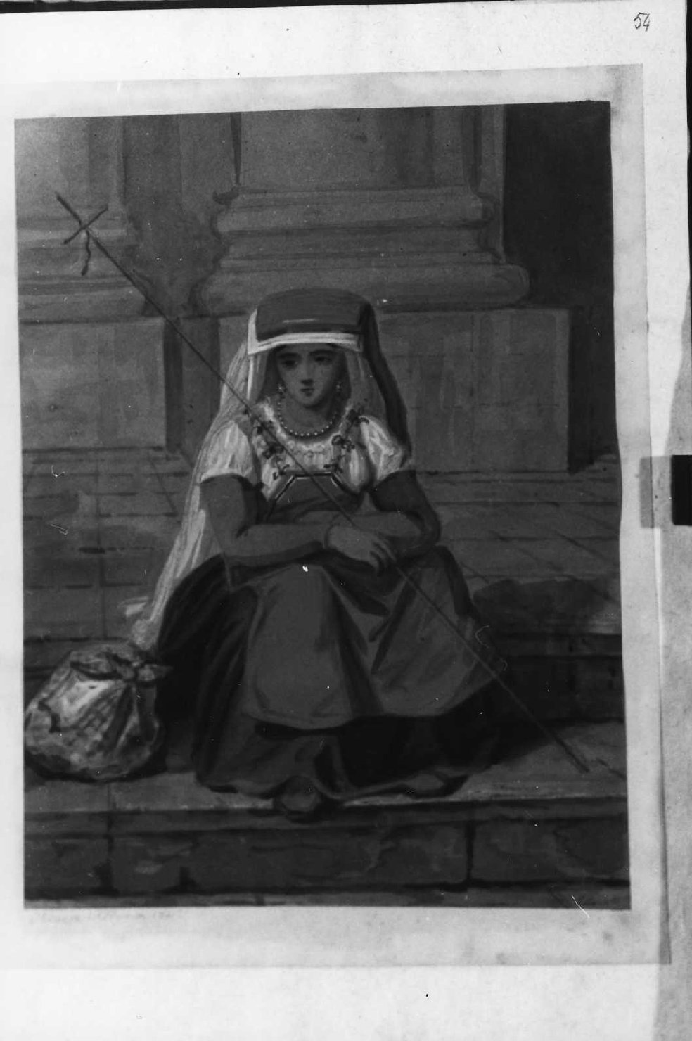 ritratto di donna (disegno, serie) di Perlotto Tito Catone (sec. XIX)