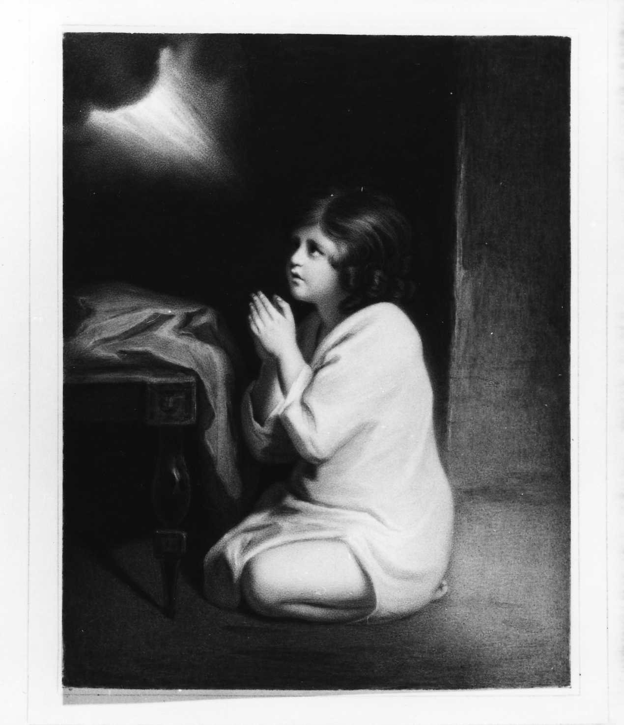 bambino in preghiera (disegno, serie) di Perlotto Tito Catone (sec. XIX)