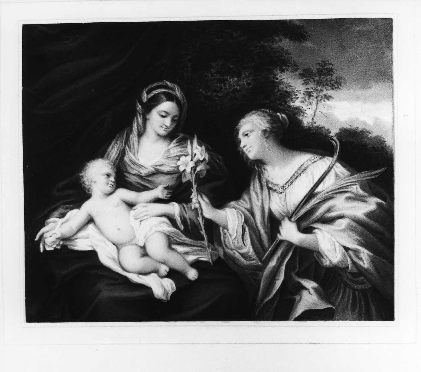 matrimonio mistico di Santa Caterina da Siena (disegno, serie) di Perlotto Tito Catone (sec. XIX)