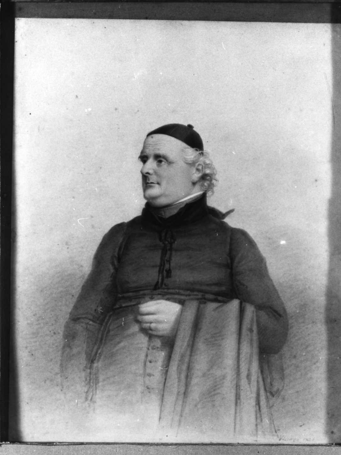 ritratto di prelato (disegno) di Perlotto Tito Catone (sec. XIX)