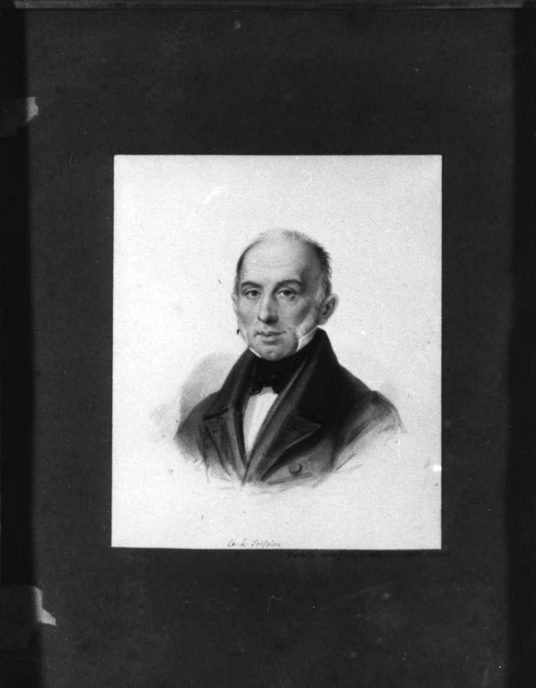 Ritratto di Leonardo Trissino, ritratto d'uomo (disegno) di Perlotto Tito Catone (sec. XIX)