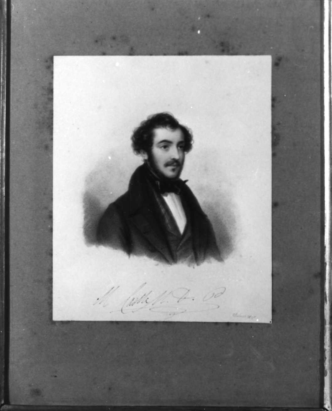 ritratto d'uomo (disegno) di Perlotto Tito Catone (sec. XIX)