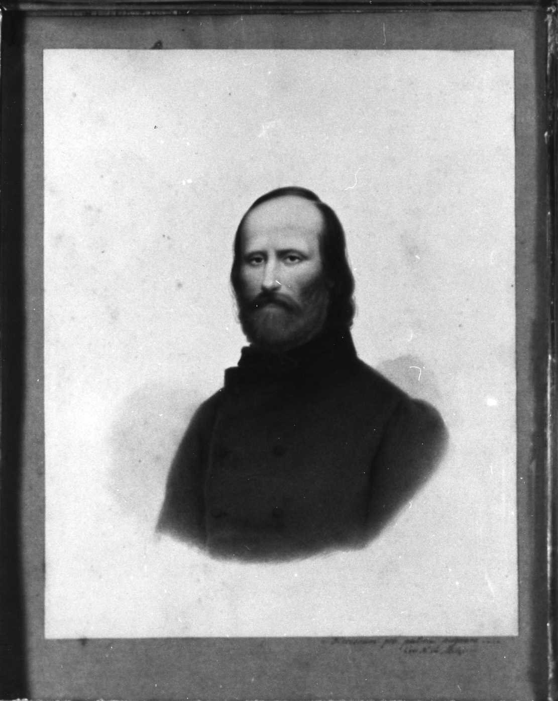 Ritratto di Giuseppe Garibaldi, ritratto d'uomo (disegno) di Perlotto Tito Catone (sec. XIX)