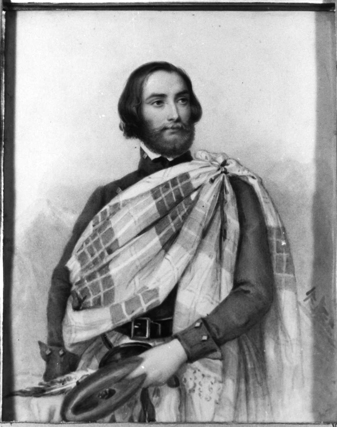 ritratto d'uomo (disegno) di Perlotto Tito Catone (sec. XIX)