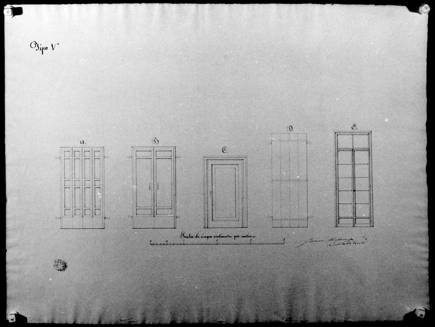 porte (disegno, serie) di Miglioranza Giovanni (sec. XIX)