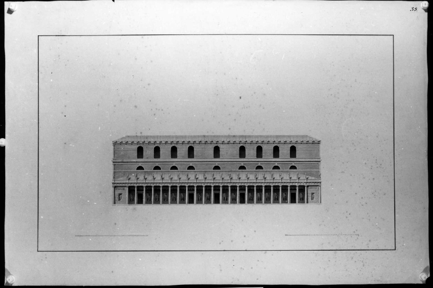 teatro Berga a Vicenza (disegno) di Miglioranza Giovanni (sec. XIX)