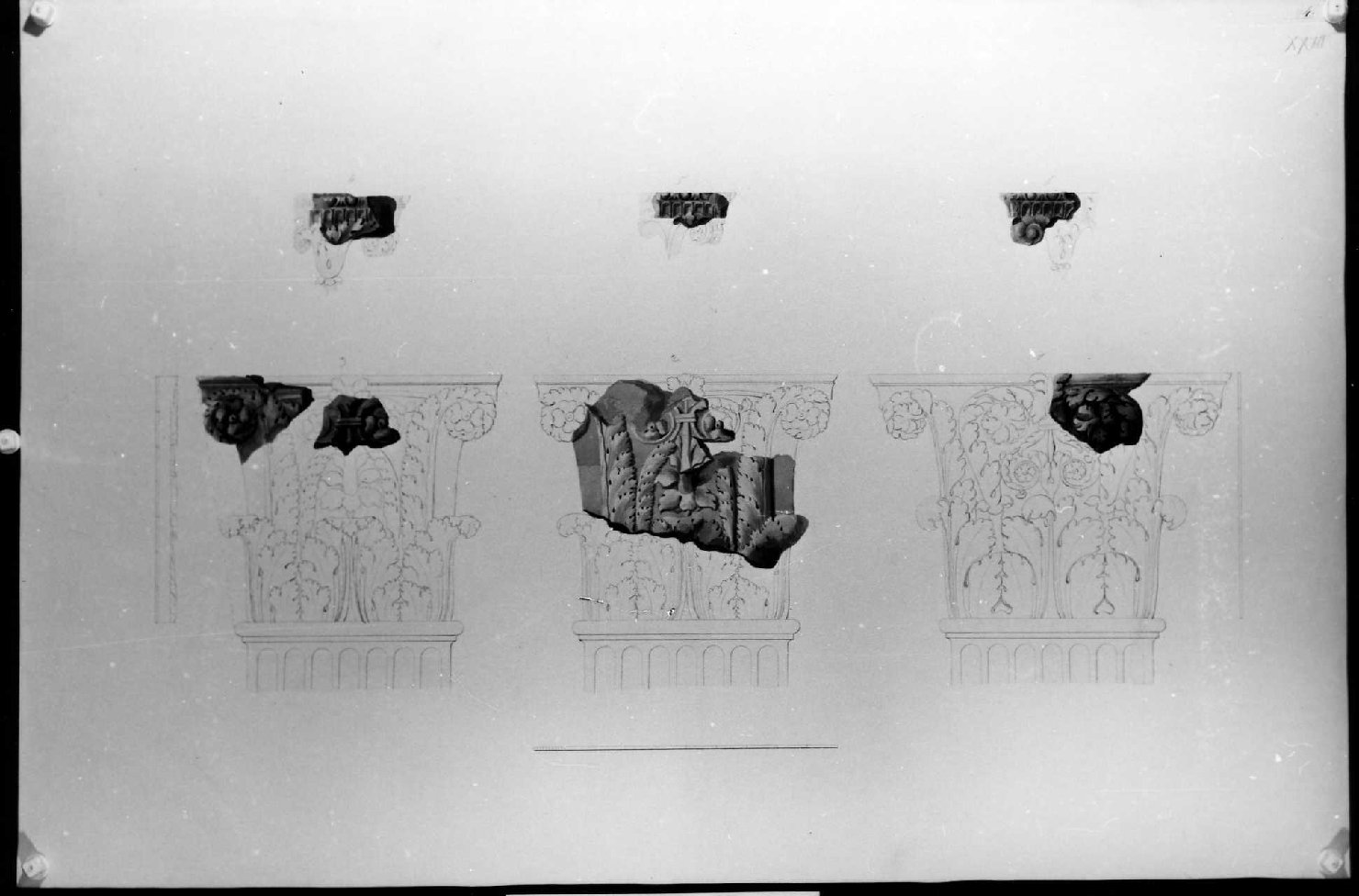 elementi architettonici (disegno) di Miglioranza Giovanni (sec. XIX)