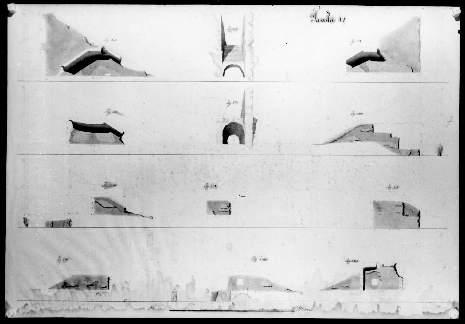 elementi architettonici (disegno) di Miglioranza Giovanni (sec. XIX)