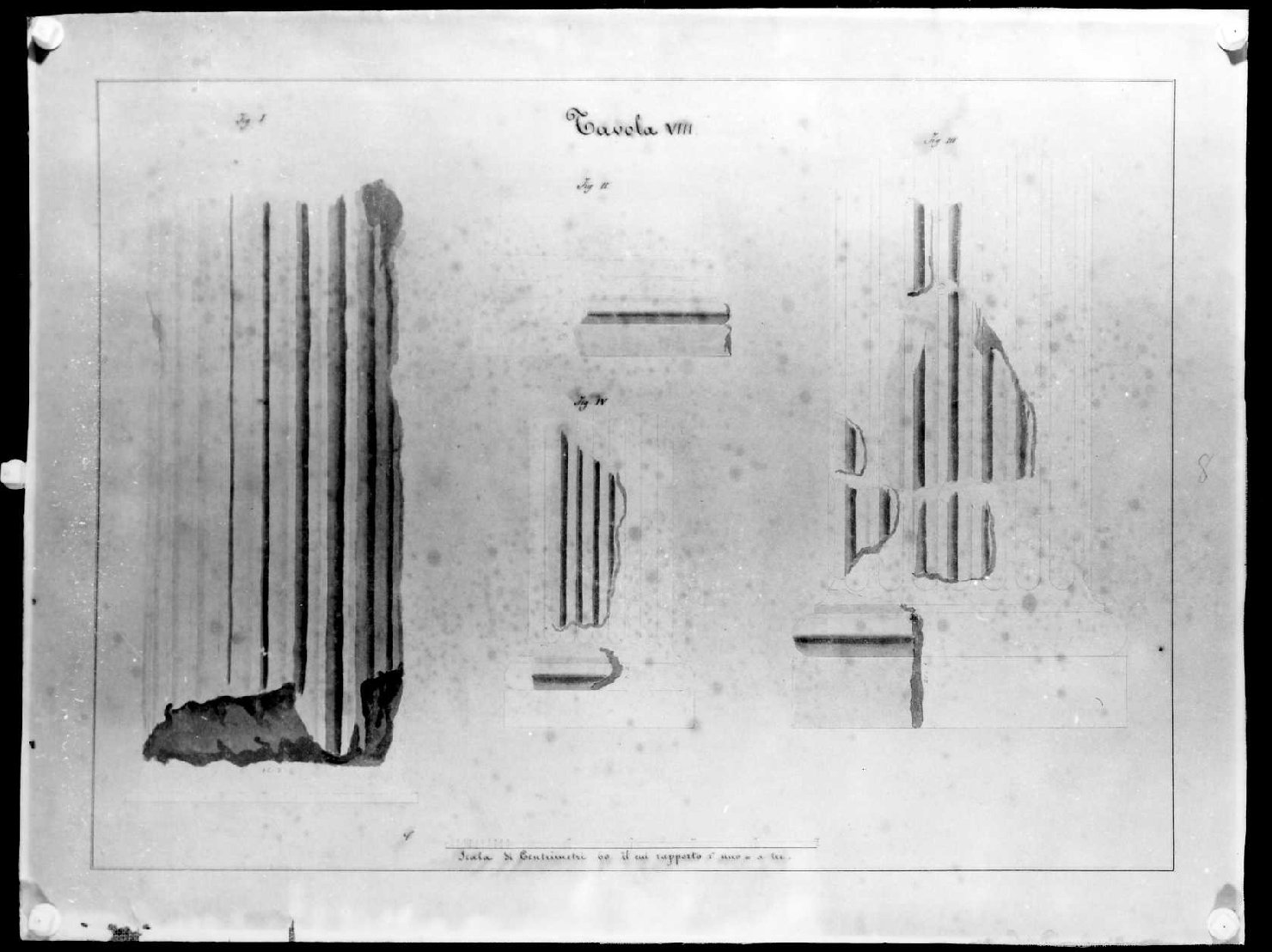 elementi architettonici (disegno) di Miglioranza Giovanni (sec. XIX)