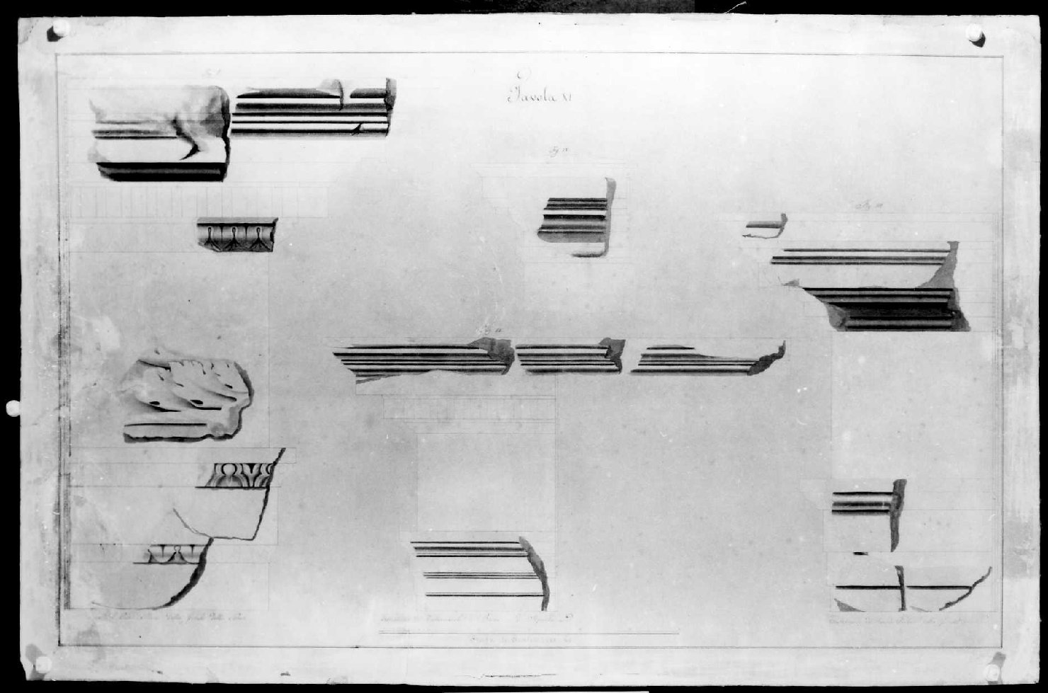 elementi architettonici (disegno) di Miglioranza Giovanni (sec. XIX)