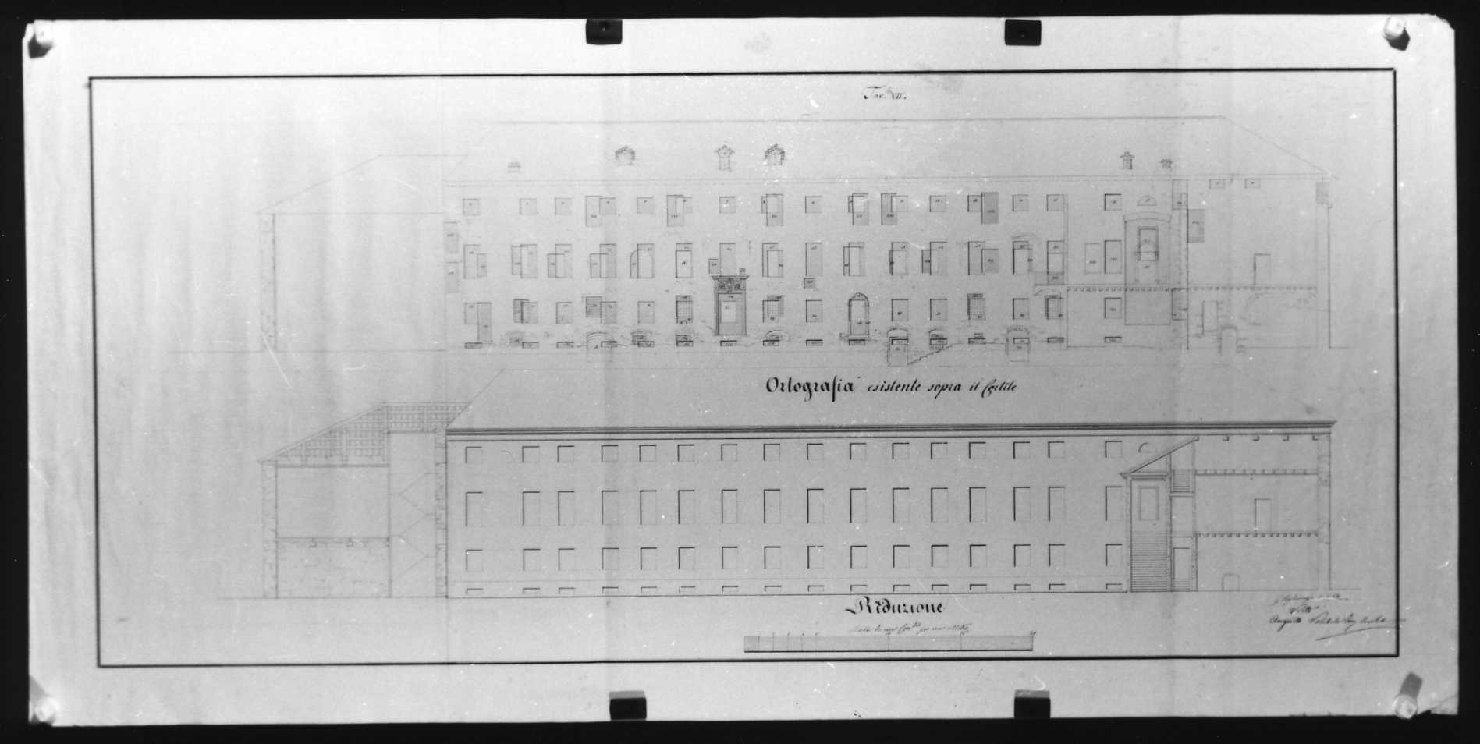 palazzo del Territorio a Vicenza (disegno) di Miglioranza Giovanni (sec. XIX)