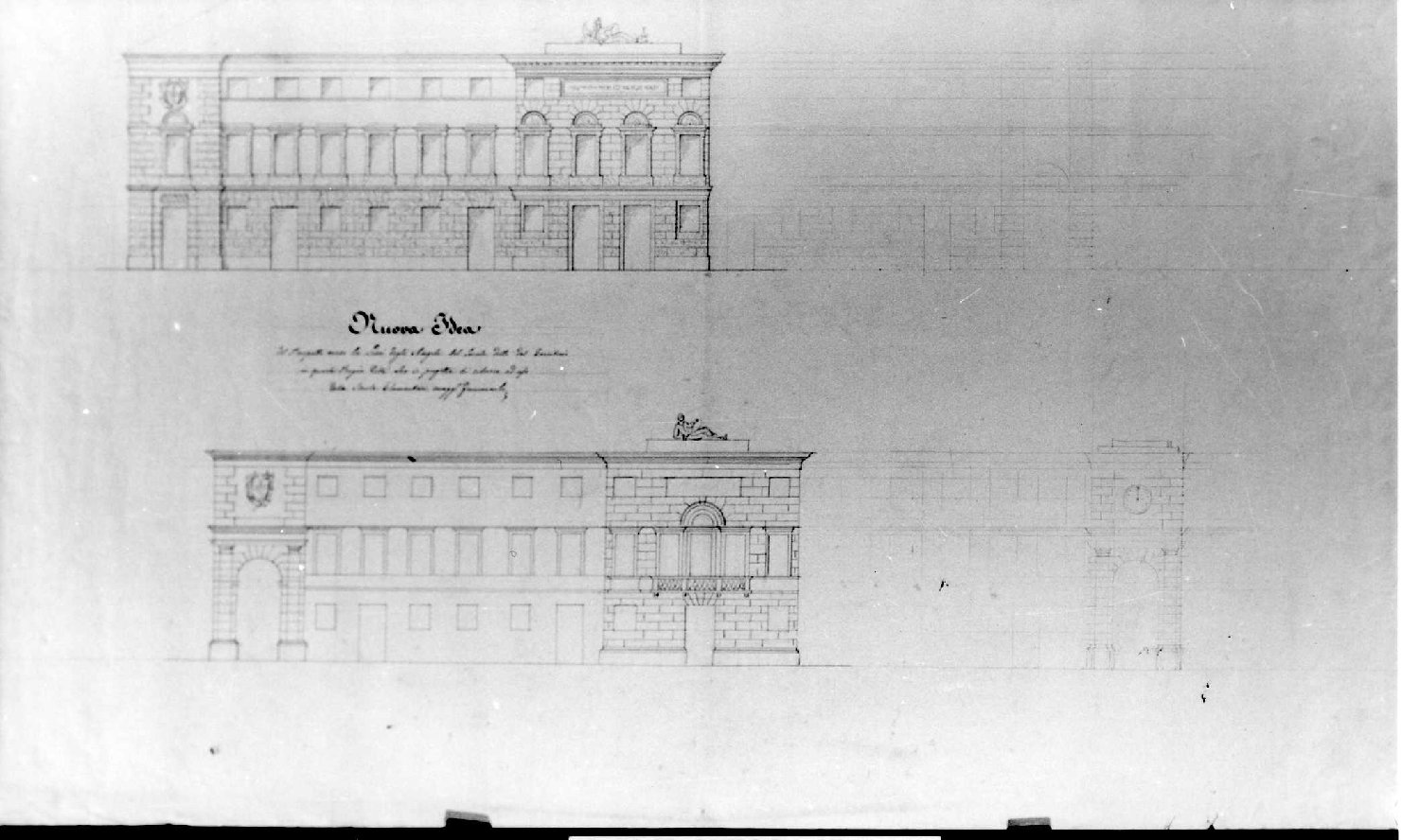 palazzo del Territorio a Vicenza (disegno) di Miglioranza Giovanni (sec. XIX)