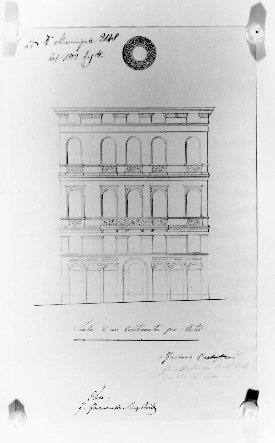 casa Cristoferi detta "della Meneghina" a Vicenza (disegno) di Miglioranza Giovanni (sec. XIX)