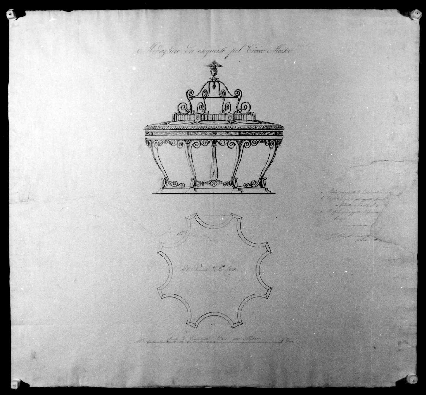 teatro Berga a Vicenza (disegno) di Miglioranza Giovanni (sec. XIX, sec. XIX, sec. XIX)