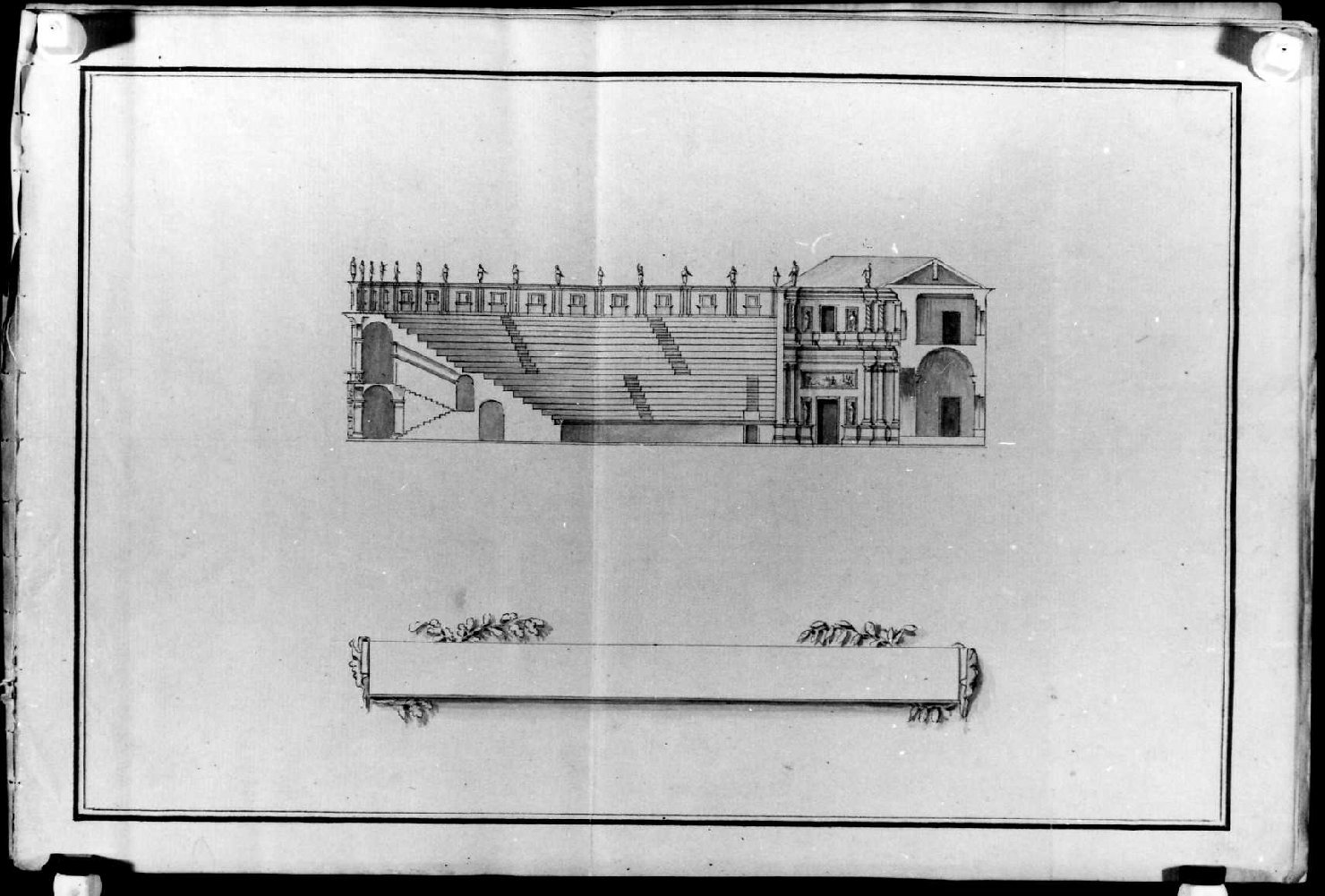 teatro Berga a Vicenza (disegno) di Miglioranza Giovanni (sec. XIX)