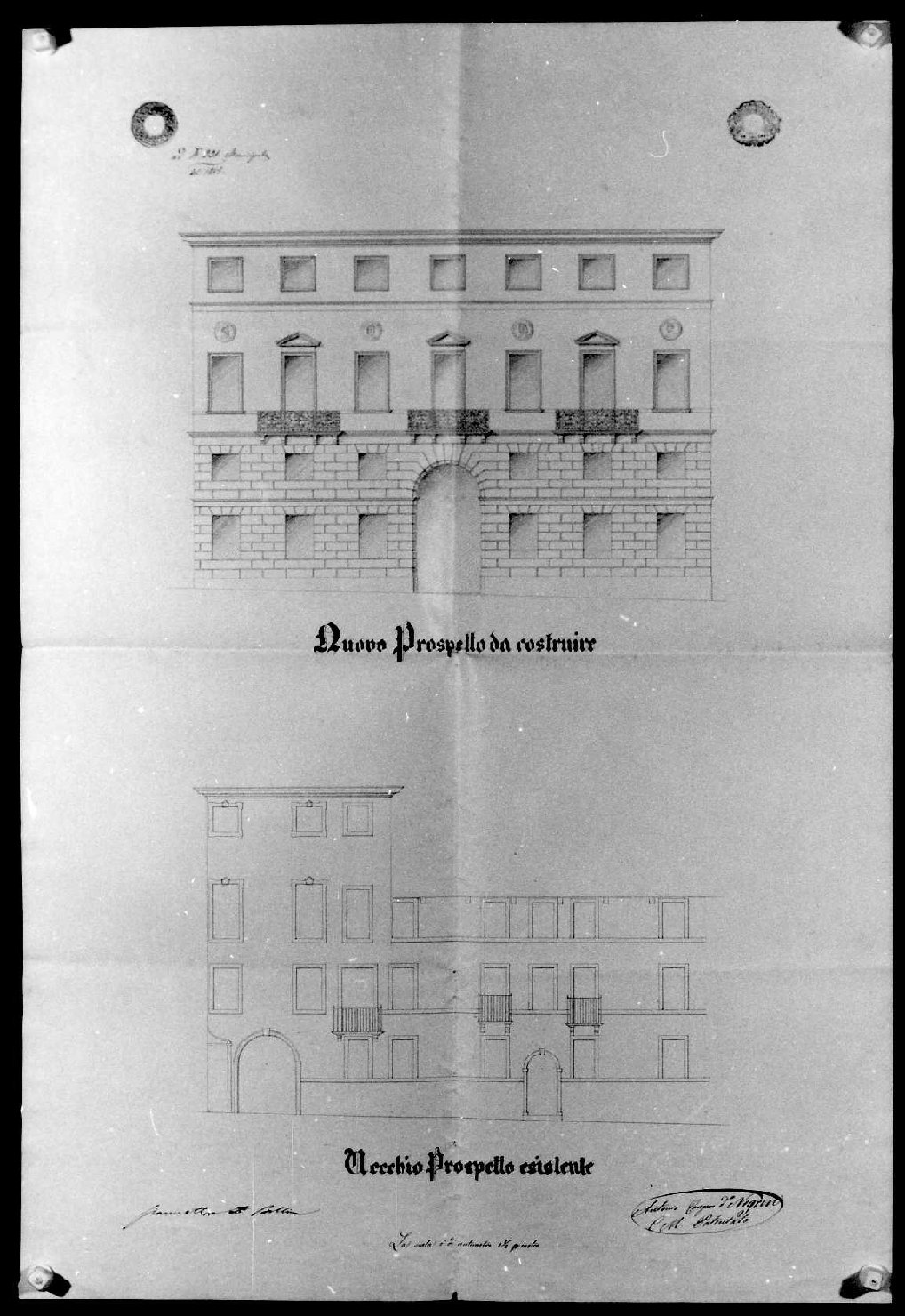 casa Bellina a Vicenza (disegno) di Caregaro Negrin Antonio (sec. XIX)