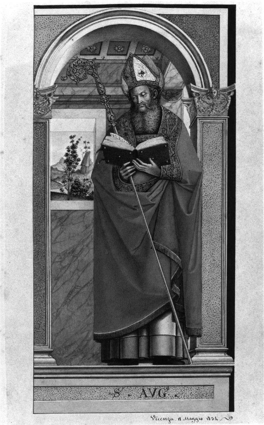 Sant'Agostino (disegno, serie) di Bongiovanni Bartolomeo (sec. XIX)