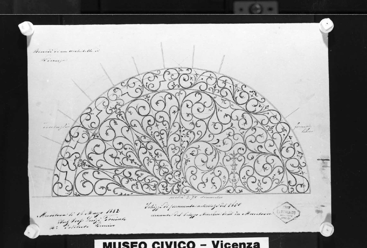 inferriata (disegno) di Toniato Luigi (sec. XIX)