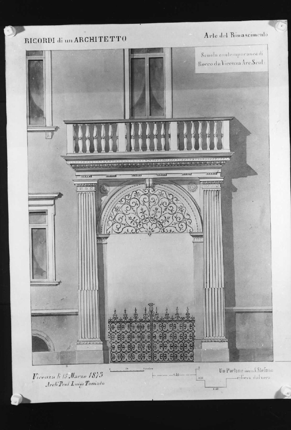 portale (disegno) di Toniato Luigi (sec. XIX)