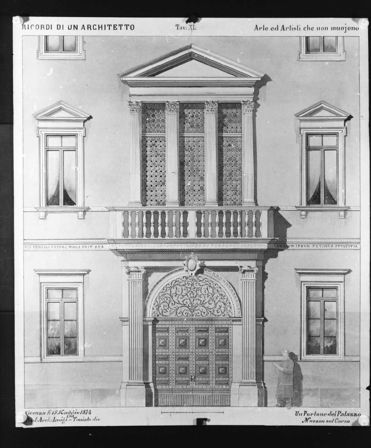 portone d'ingresso (disegno) di Toniato Luigi (sec. XIX)