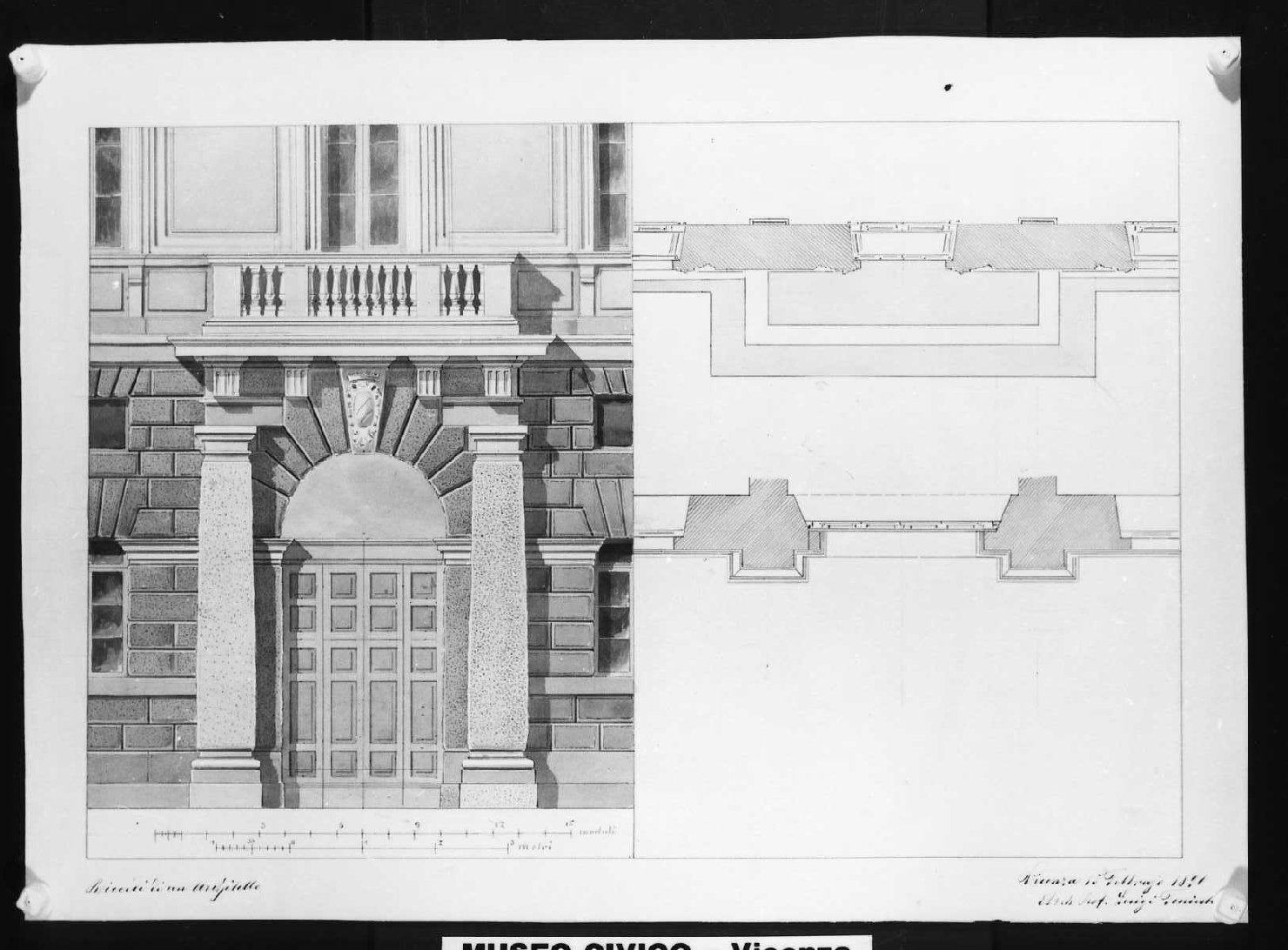 portone d'ingresso (disegno) di Toniato Luigi (sec. XIX)