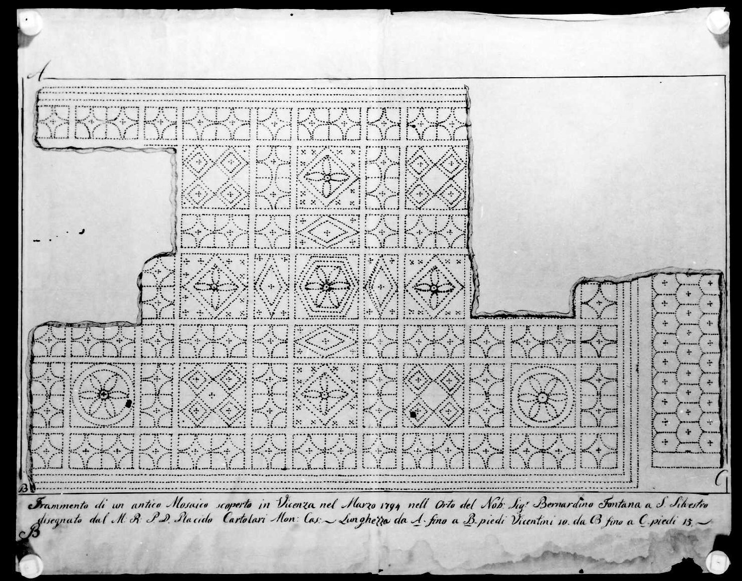 pavimento musivo (disegno) di Cartolari Placido (sec. XVIII)