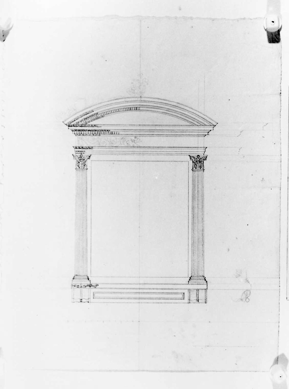elementi architettonici (disegno) di Riva Giuseppe (sec. XIX)