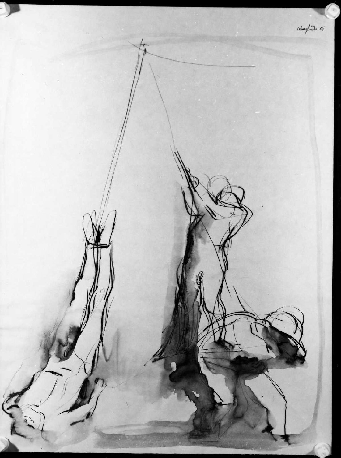 deposizione di Cristo dalla croce (disegno) di Quagliato Nereo (sec. XX)