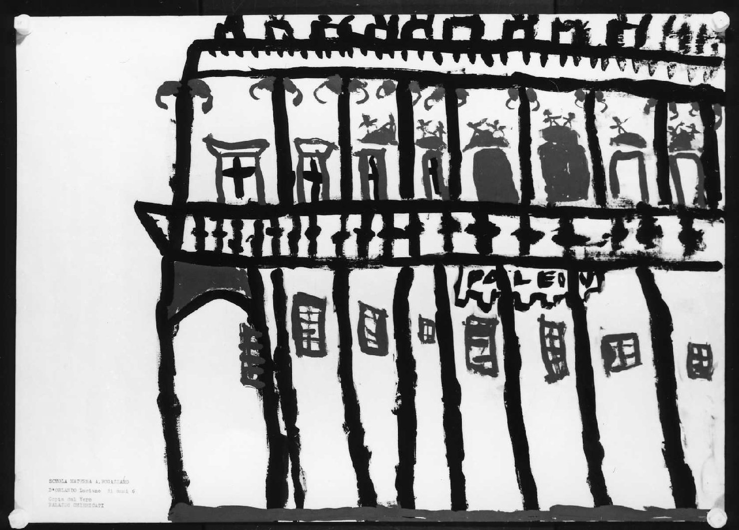 palazzo Chiericati a Vicenza (disegno) di D'Orlando Luciano (sec. XX)