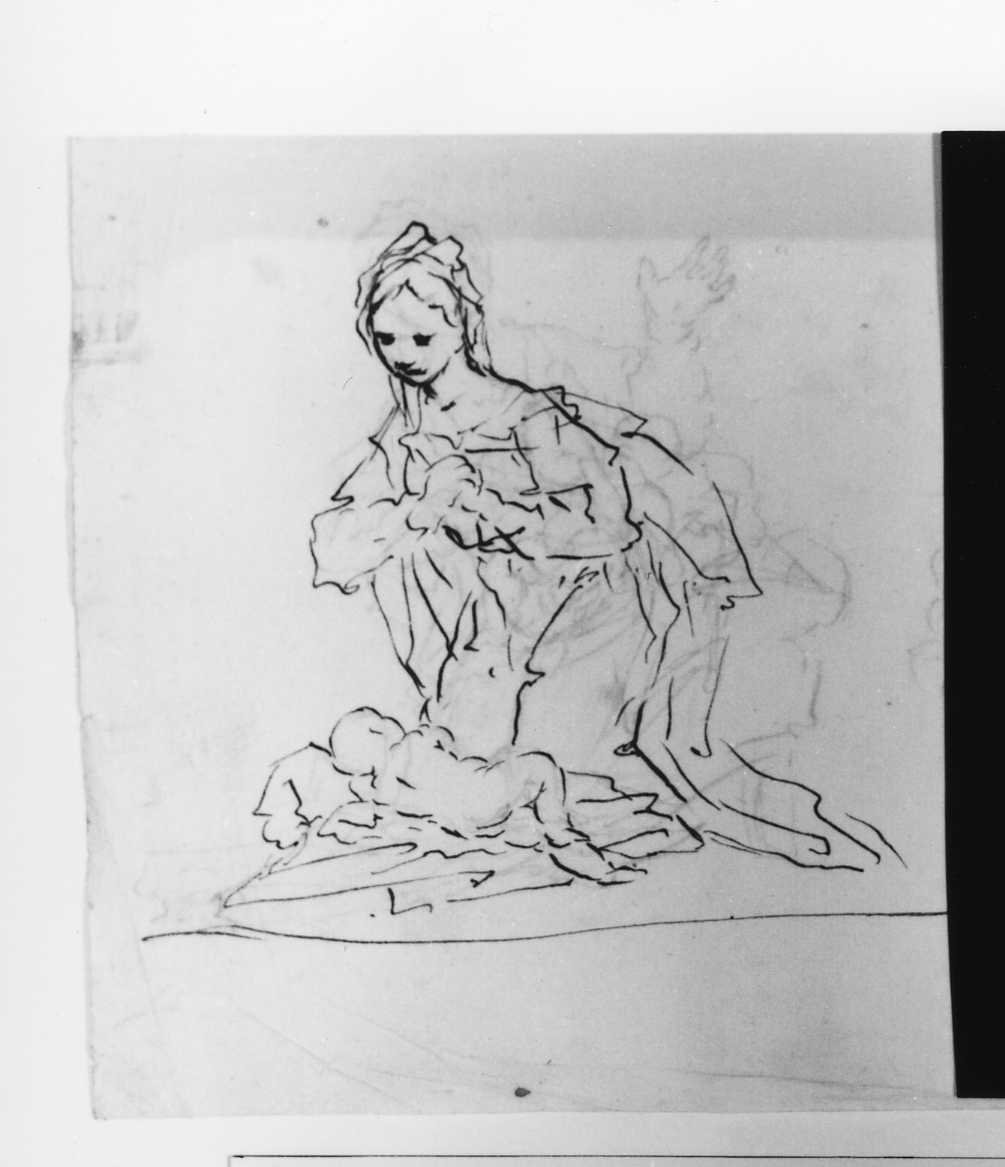 Madonna con Bambino e Santi (disegno) di De Pieri Giovanni Antonio detto Zoppo Vicentino (sec. XVIII)