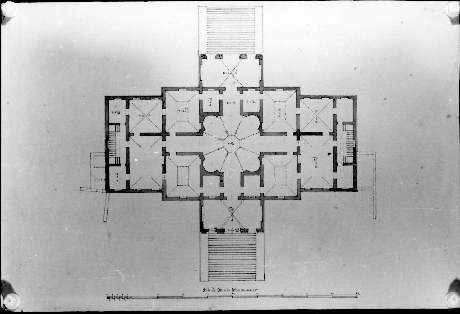 villa Cocastelli a Mantova (disegno, serie) di Calderari Ottone Maria (sec. XVIII)