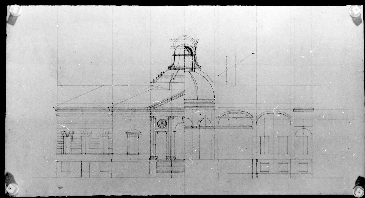 villa Cocastelli a Mantova (disegno, serie) di Calderari Ottone Maria (sec. XVIII)